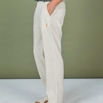 Men's Naturel Chino Hør Buks - Herre - Fog - Gumpel & Co