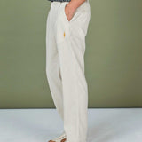 Men's Naturel Chino Hør Buks - Herre - Fog - Gumpel & Co