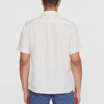 Men's Regular Hør Short Sleeve Shirt - Herre - Light Feather Gray - Gumpel & Co