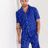 Men's Dan Jacquard Terry Shorts - Royal Blue - Gumpel & Co