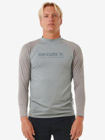 Rip Curl Shock UV Long Sleeve Rash Guard - Mens - Light Gray Marle