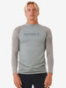 Rip Curl Shock UV Long Sleeve Rash Guard - Mens - Light Gray Marle