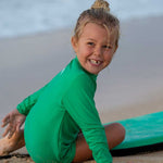 Kids Basic Skins Længærmet UV t-shirt - Børn - Pacific Blue - Gumpel & Co