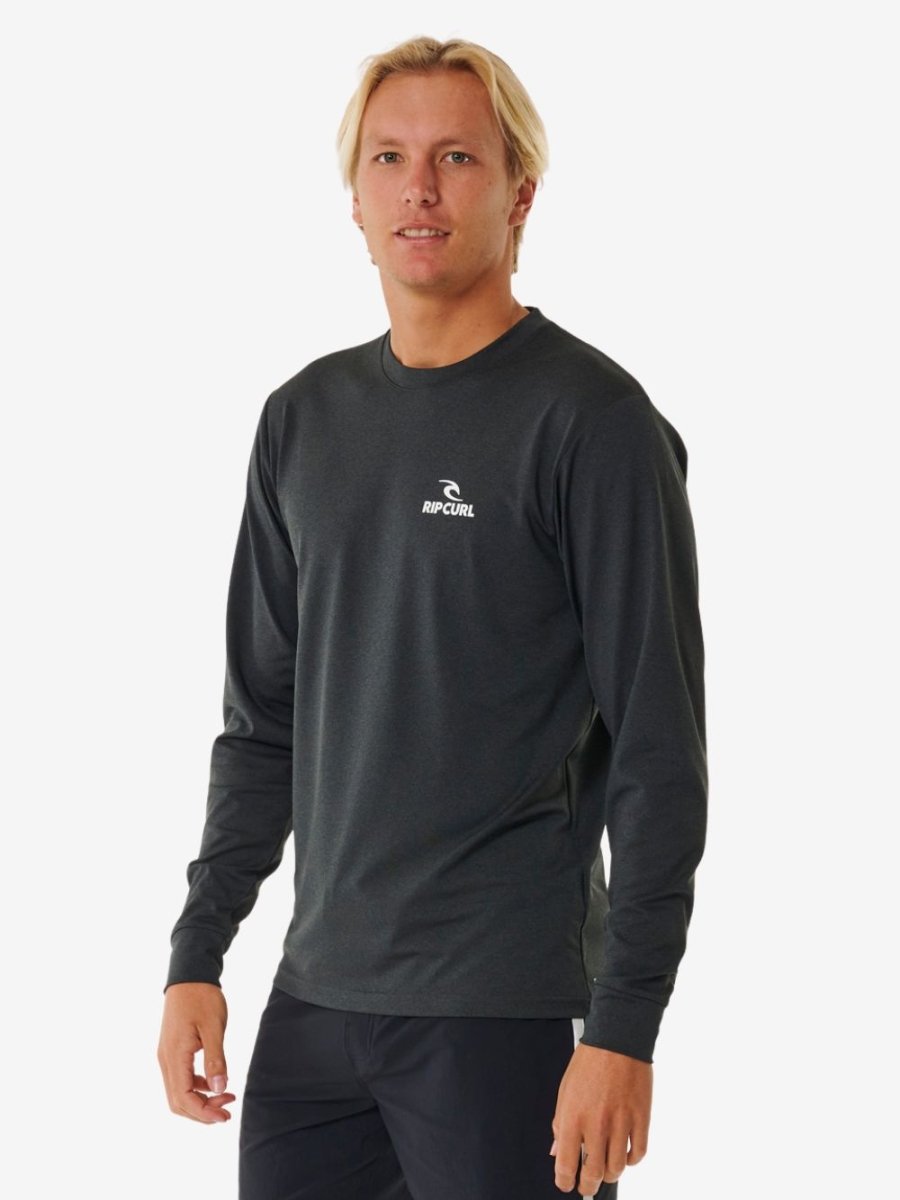 Stack UV Long Sleeve Rash Guard - Herre - Black Marle - Gumpel & Co