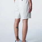 Men's Paul Washed Bomuld - hør Shorts - Herre - Dove - Gumpel & Co