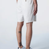 Men's Paul Washed Bomuld - hør Shorts - Herre - Dove - Gumpel & Co
