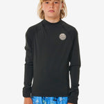 Icons UV Brushed Long Sleeve Rash Vest - Børn - Black - Gumpel & Co