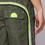 Men's Iconic Stretch Waist Mid - Length Badeshorts - Herre - Army Green - Gumpel & Co