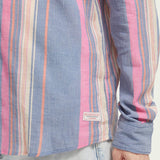 Men's Regular Fit Striped Skjorte - Herre - White/Pink Stripe - Gumpel & Co