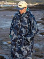 Advance Long Sleeve Surf Poncho - Adults - Blue Camo/Blue