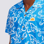 Men's Allov Hibiscus SS Shirt - Herre - Vintage Sapphire (Blå) - Gumpel & Co