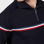 Odysseus Halfzip Merino Strik - Herre - Dark Navy - Gumpel & Co