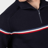 Odysseus Halfzip Merino Strik - Herre - Dark Navy - Gumpel & Co
