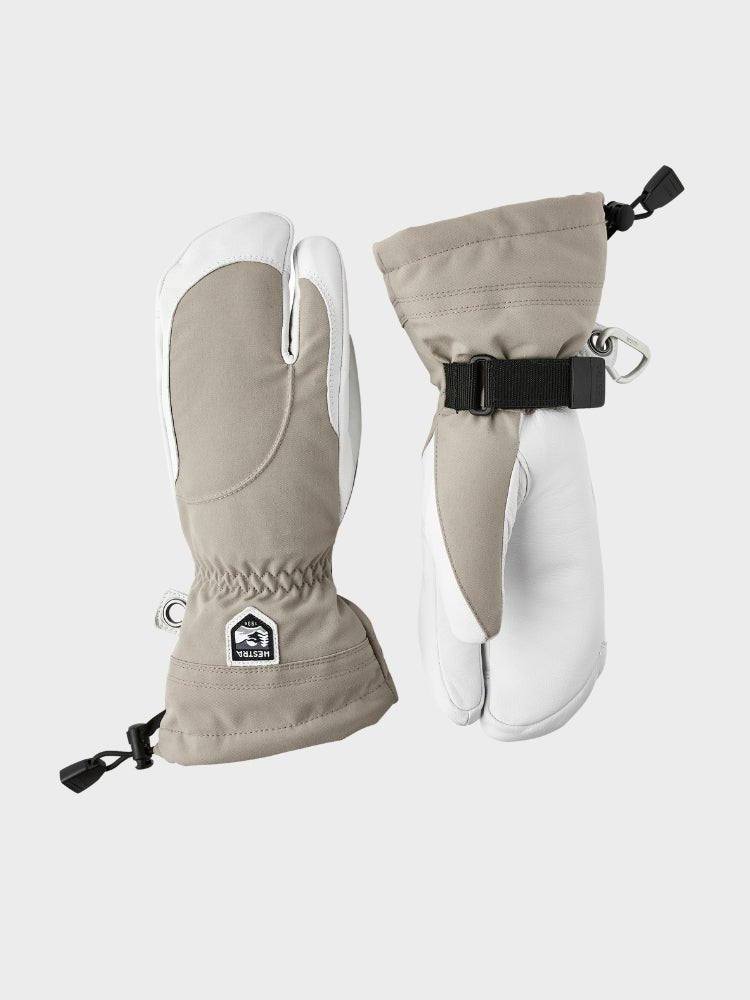 Female Heli 3 - finger Skihandsker - Dame - Khaki/Off White - Gumpel & Co
