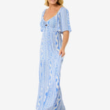 San Carlos Short Sleeve Maxi Dress - Dame - Blue - Gumpel & Co