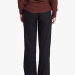 Women's Oceanside Flared Hør Bukser - Dame - True Black - Gumpel & Co