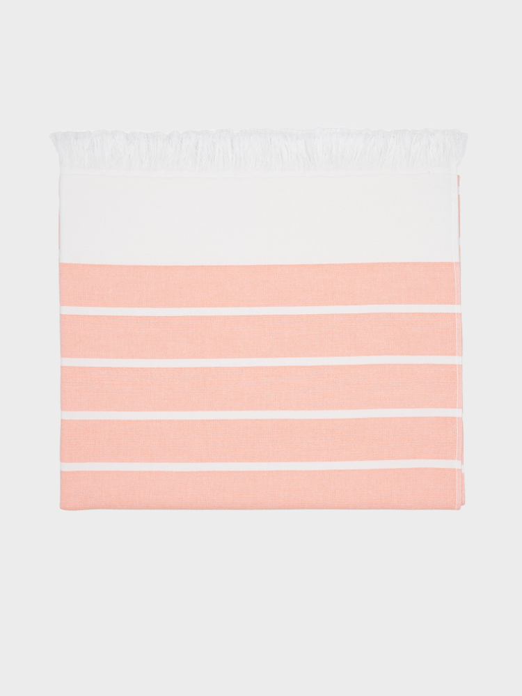 Nissi - Strandhåndklæde - Orange/White - Gumpel & Co