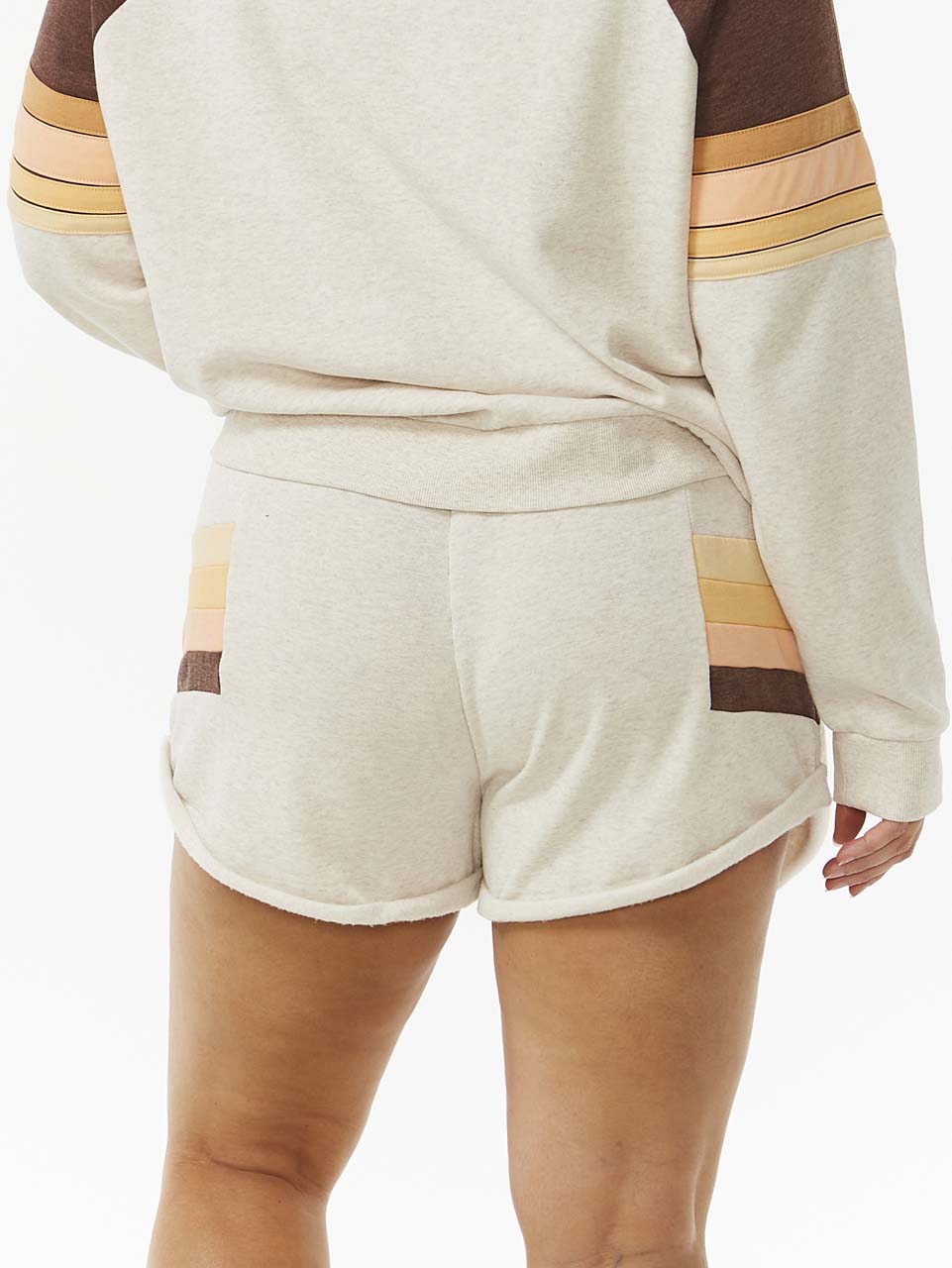 Women's Block Party Track Shorts - Dame - Oatmeal Marle - Gumpel & Co