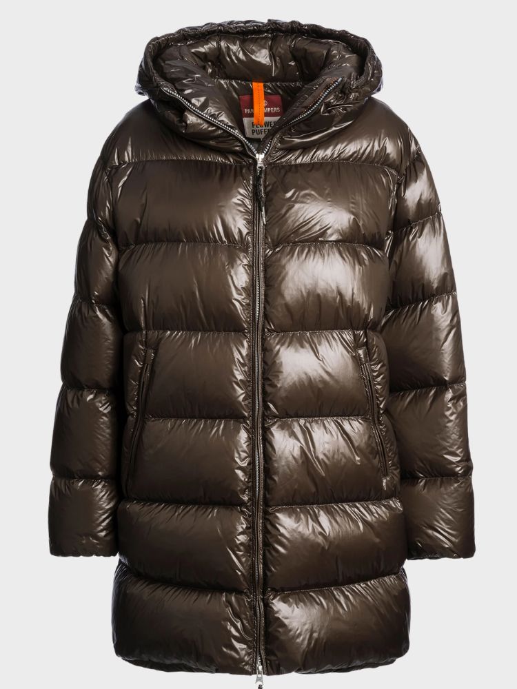 Ivonne Long Dunfrakke - Dame - Brun - Gumpel & Co