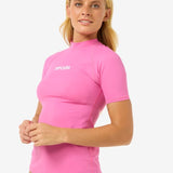 Classic Surf Short Sleeve UV Rash Vest - Dame - Pink - Gumpel & Co