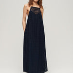 Women's Lace Halter Maxi Beach Dress - Dame - Eclipse Navy - Gumpel & Co
