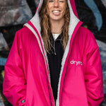 Advance Long Sleeve Surf Poncho - Voksne - Pink/Light Grey - Gumpel & Co