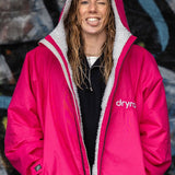 Advance Long Sleeve Surf Poncho - Voksne - Pink/Light Grey - Gumpel & Co