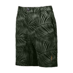 Men's Allover Printed Tropical Hør Shorts - Herre - Black Brindle - Gumpel & Co