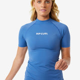 Classic Surf Short Sleeve UV Rash Vest - Dame - Vint Navy - Gumpel & Co