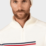 Odysseus Halfzip Merino Strik - Herre - Hvid - Gumpel & Co