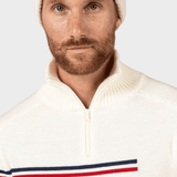 Odysseus Halfzip Merino Strik - Herre - Hvid - Gumpel & Co