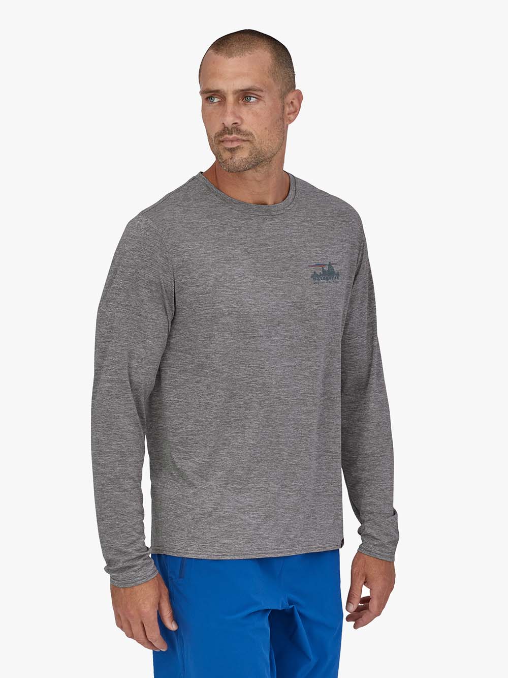 Capilene Cool Daily Graphic UV T-shirt - Herre - Skyline Feather Grey - Gumpel & Co