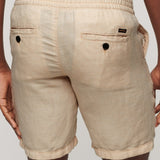 Men's Drawstring Linen Shorts - Herre - Stone Grey - Gumpel & Co