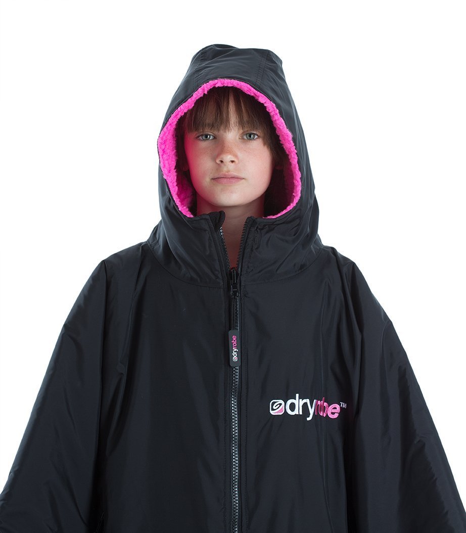 Kid's Advance Long Sleeve Surf Poncho | Børn | Black/Pink - Gumpel & Co