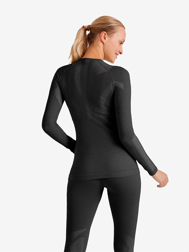 Long - sleeve Wool Tech Skiundertrøje - Dame - Sort - Gumpel & Co