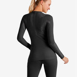 Long - sleeve Wool Tech Skiundertrøje - Dame - Sort - Gumpel & Co