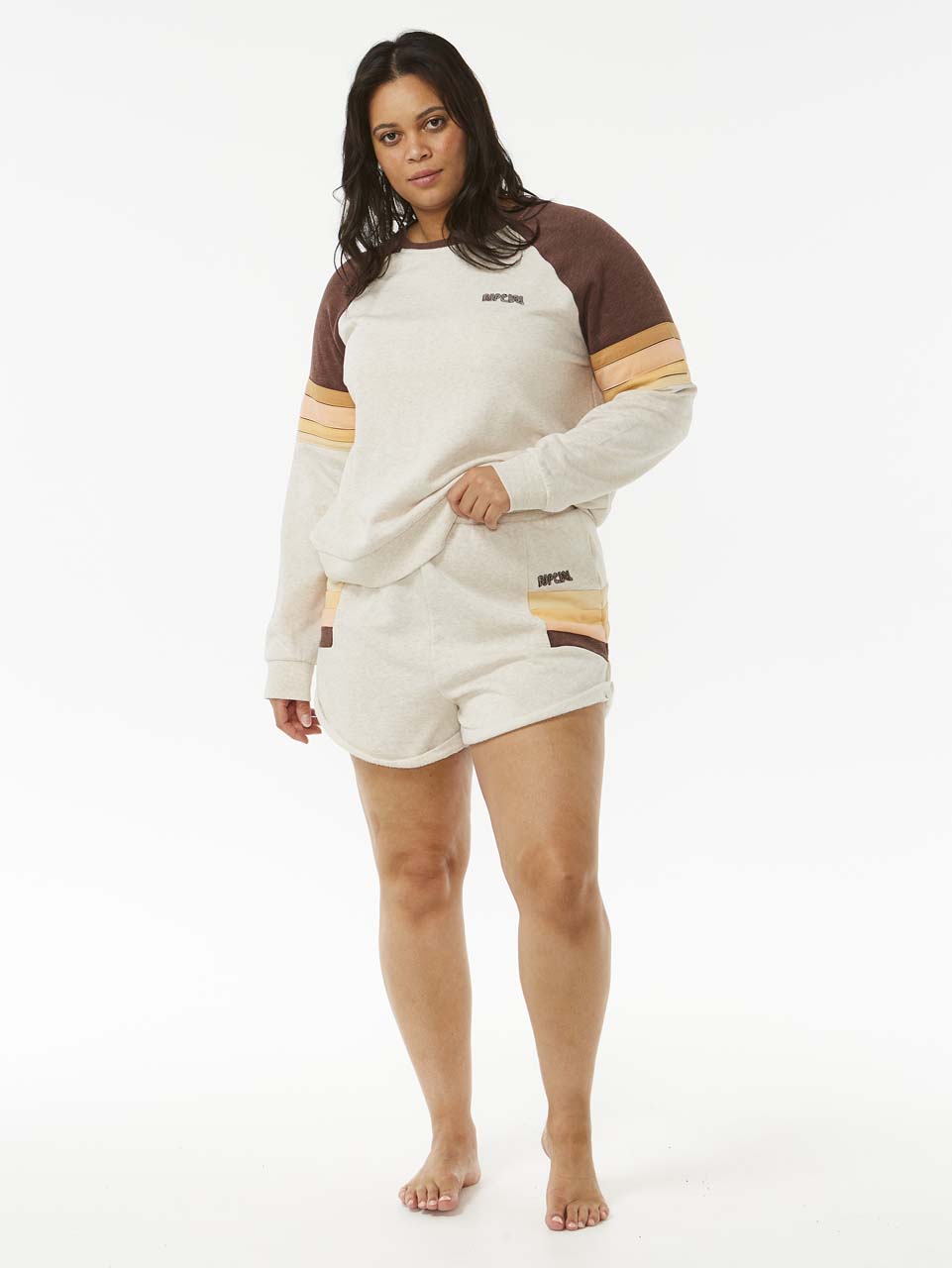 Women's Block Party Track Shorts - Dame - Oatmeal Marle - Gumpel & Co