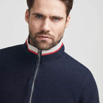 Men's Classic Rib Windproof Halfzip Sweater - Herre - Navy - Gumpel & Co