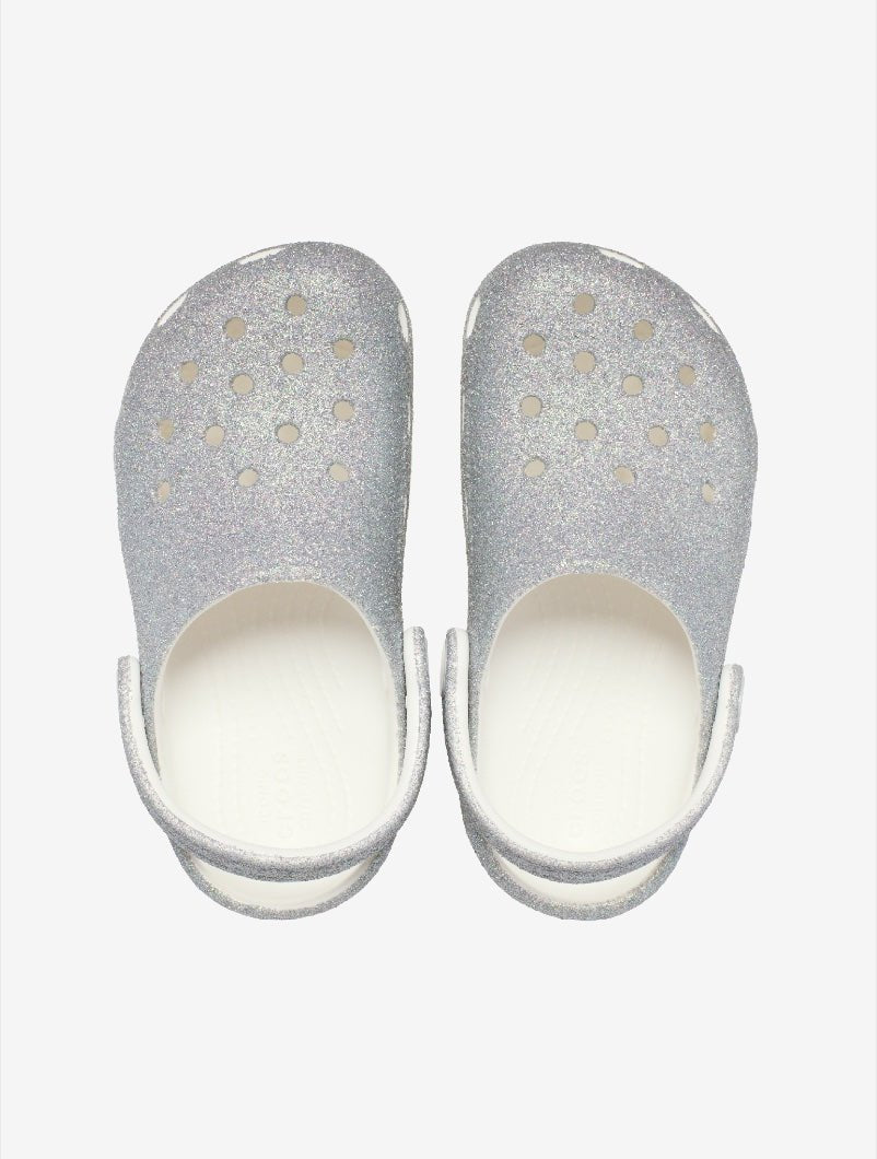 Toddler Classic Iridescent Glitter Clog - White - Gumpel & Co