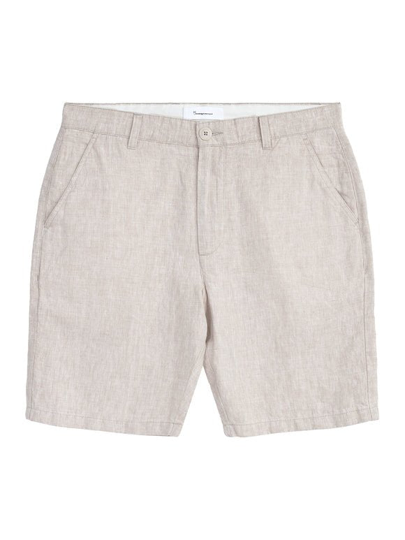 Men's Regular Hør Shorts - Herre - Light Feather Gray - Gumpel & Co