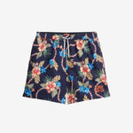 Hawaiian Print 16 Swim Shorts - Men - Tropical Chain Navy - Gumpel & Co