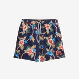 Hawaiian Print 16 Swim Shorts - Men - Tropical Chain Navy - Gumpel & Co