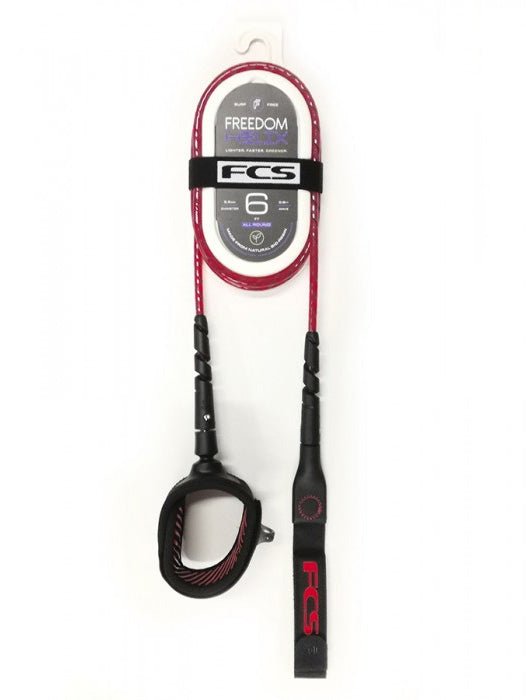 6' Freedom Helix All Round Leash - Fire Red - Gumpel & Co