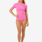 Classic Surf Short Sleeve UV Rash Vest - Dame - Pink - Gumpel & Co