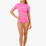 Classic Surf Short Sleeve UV Rash Vest - Dame - Pink - Gumpel & Co