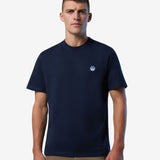 T-shirt with logo patch - Men - Navy Blue - Gumpel & Co