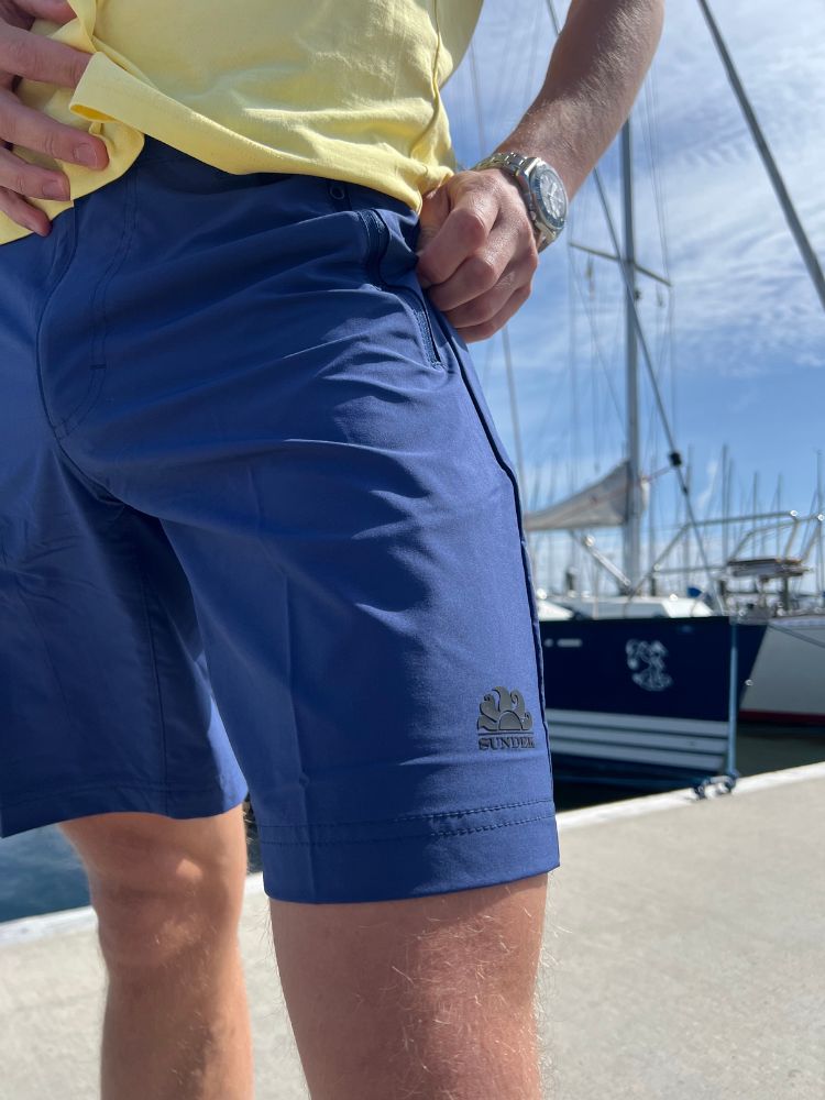 Stretched Quick - Dry Fabric Walkshorts - Herre - Navy - Gumpel & Co