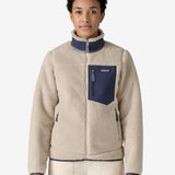 Classic Retro Fleece Trøje - Dame - Natural/New Navy - Gumpel & Co