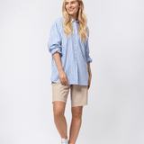 Vigga - Skjorte til damer - White/Powder Blue - Gumpel & Co