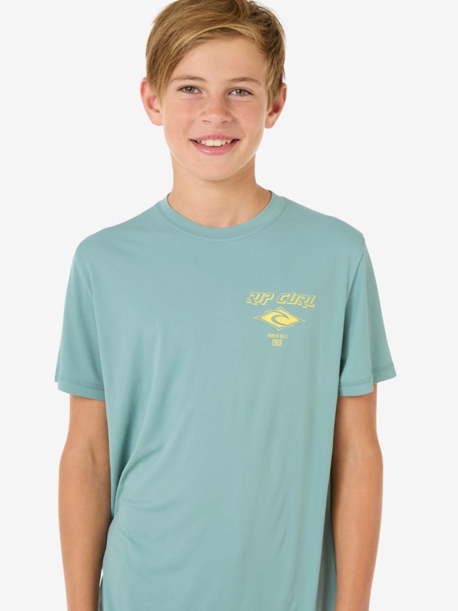 Icons Surflite UPF Short Sleeve Rash Vest - Børn - Blue Lagoon - Gumpel & Co